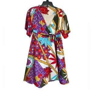 Bendels fancy dress vintage wrap colorful‎